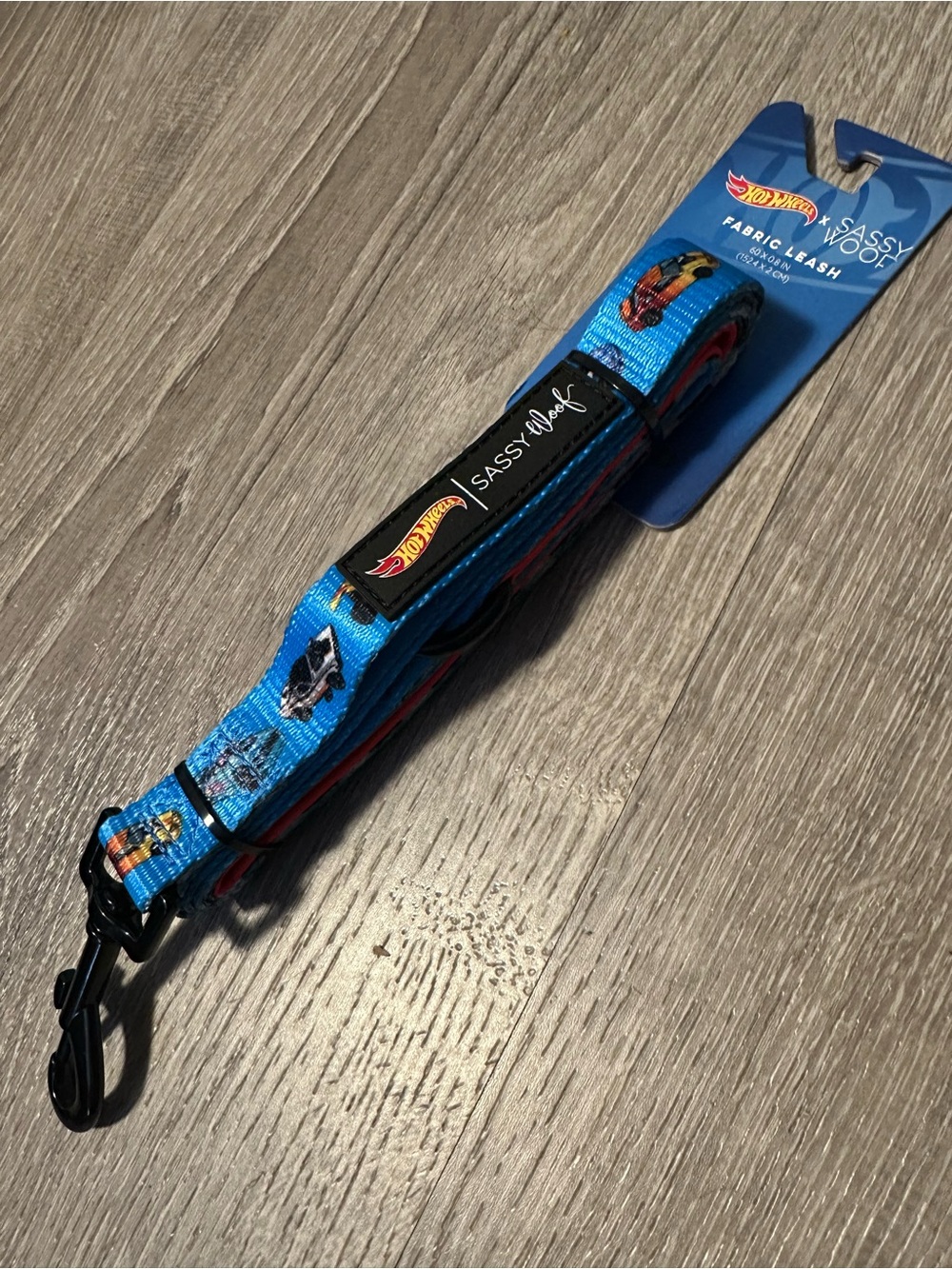 Hot Wheels Blue Fabric Dog Leash by Sassy Woof